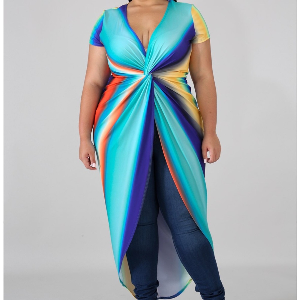 Color Swirl Maxi Top - Picture 2 of 4